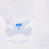 Памучна тениска с щампа на зайче за бебе, бяла Benetton 228590 3