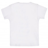 Памучна тениска с щампа на зайче за бебе, бяла Benetton 228591 4