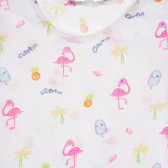 Памучна тениска с графичен принт за бебе, бяла Benetton 228652 2