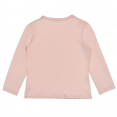 Памучна блуза с флорални акценти за бебе, розова Benetton 228682 4