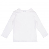 Памучна блуза с графичен принт, бяла Benetton 228686 4