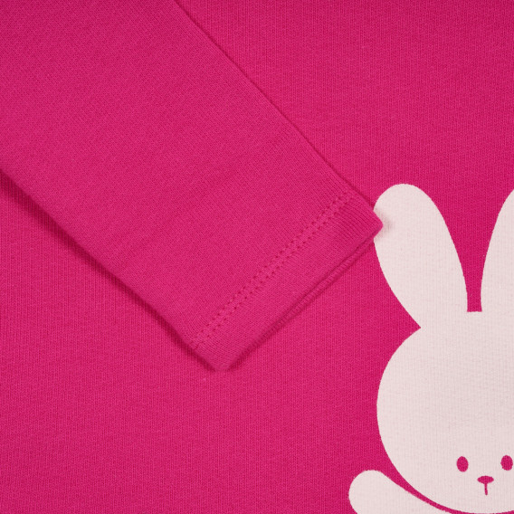 Блуза с щампа и надпис за бебе, тъмно розова Benetton 228755 3