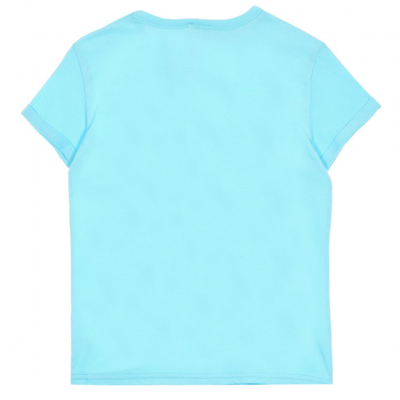 Тениска с апликация, светло синя Benetton 228767 3