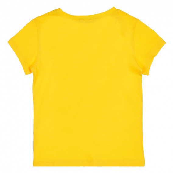 Памучна блуза с брокатена щампа за бебе, жълта Benetton 228822 4