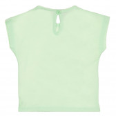 Памучна тениска с надпис Love за бебе, светло зелена Benetton 228844 4
