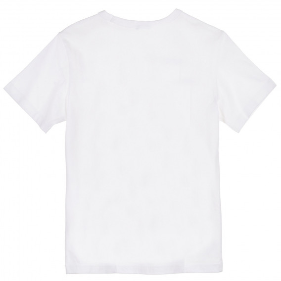 Памучна тениска с името на бранда, бяла Benetton 228879 4