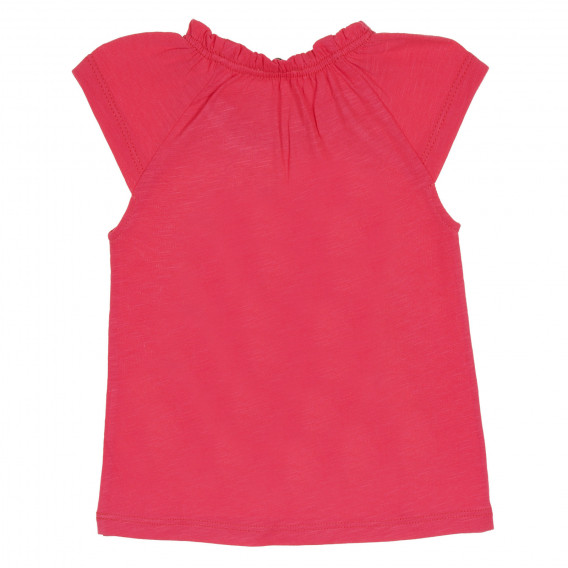 Памучна блуза с къс ръкав и графичен принт за бебе, червена Benetton 228891 4