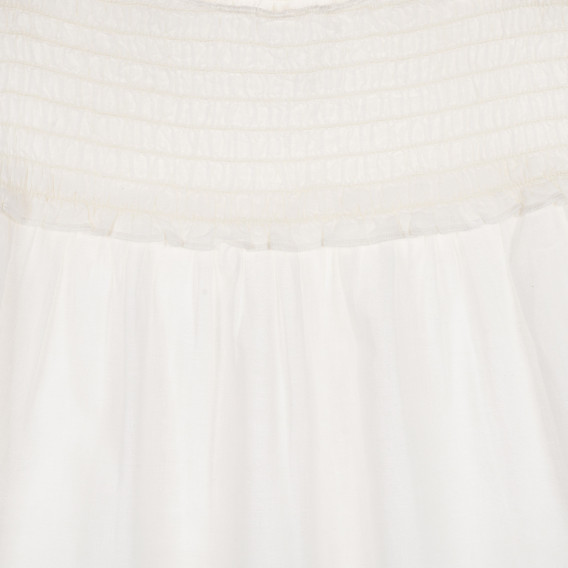 Памучна блуза без ръкави с ластична горна част, бяла Benetton 228913 2