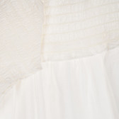 Памучна блуза без ръкави с ластична горна част, бяла Benetton 228914 3
