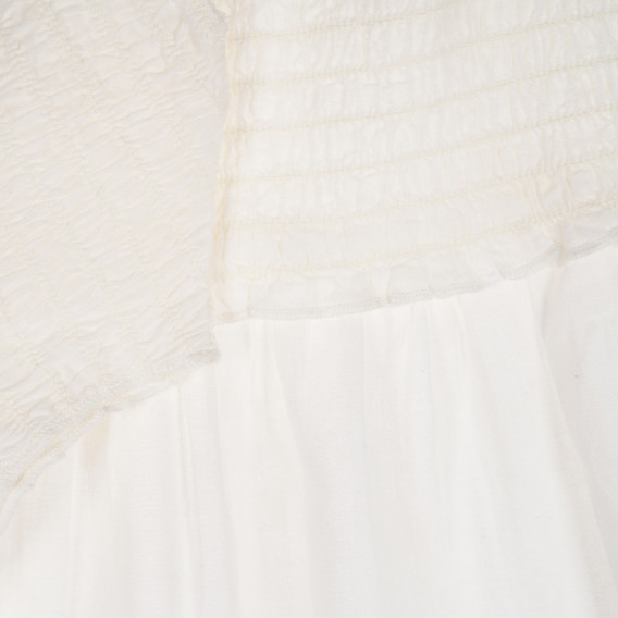 Памучна блуза без ръкави с ластична горна част, бяла Benetton 228914 3