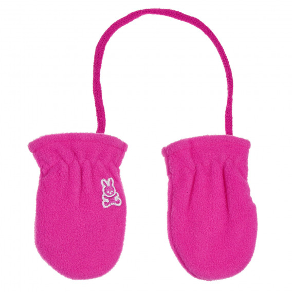 Ръкавици с бродерия за бебе, розови Benetton 228924 