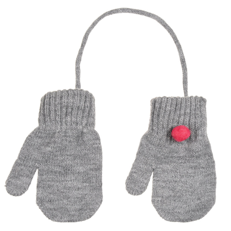 Ръкавици с помпон за бебе, сиви  228926