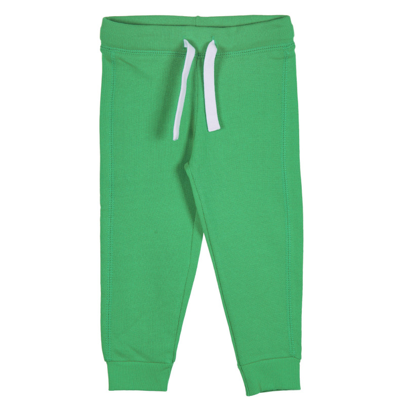 Памучен панталон с логото на бранда за бебе, зелен  228928