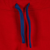 Памучен панталон с логото на бранда за бебе, червен Benetton 228957 2