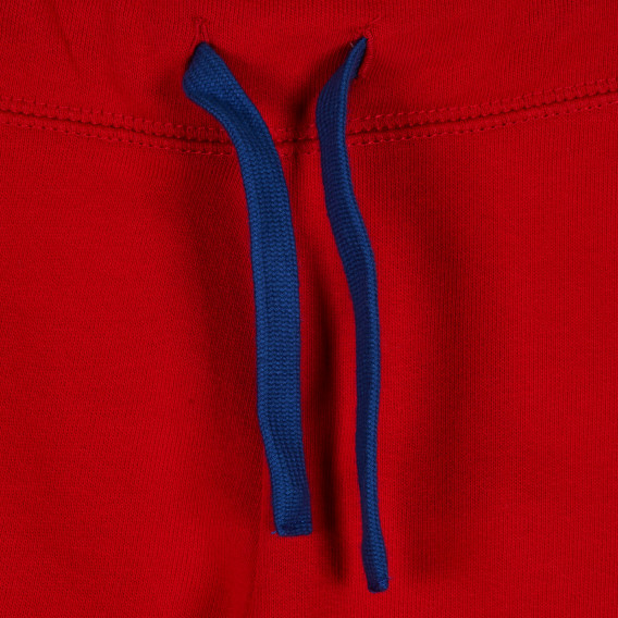 Памучен панталон с логото на бранда за бебе, червен Benetton 228957 2