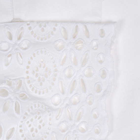 Памучна блуза с къс ръкав и флорални мотиви, бяла Benetton 229015 3