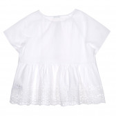 Памучна блуза с къс ръкав и флорални мотиви, бяла Benetton 229016 4