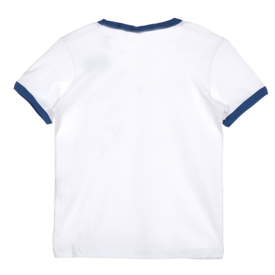 Памучна тениска с апликации, бяла Benetton 229024 4