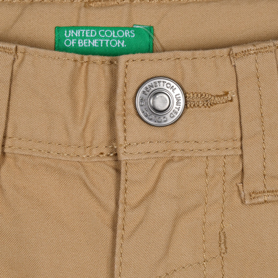 Памучен къс панталон с логото на бранда, беж Benetton 229034 2