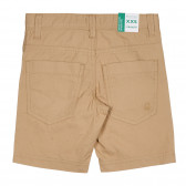 Памучен къс панталон с логото на бранда, беж Benetton 229036 4