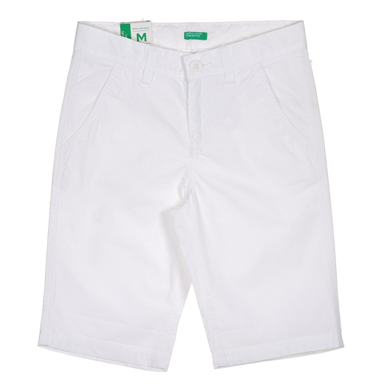 Памучен къс панталон с логото на бранда, бял  229045