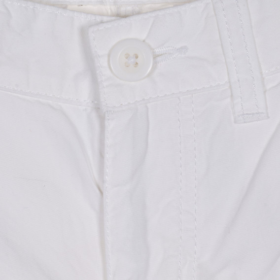Памучен къс панталон с логото на бранда, бял Benetton 229046 2