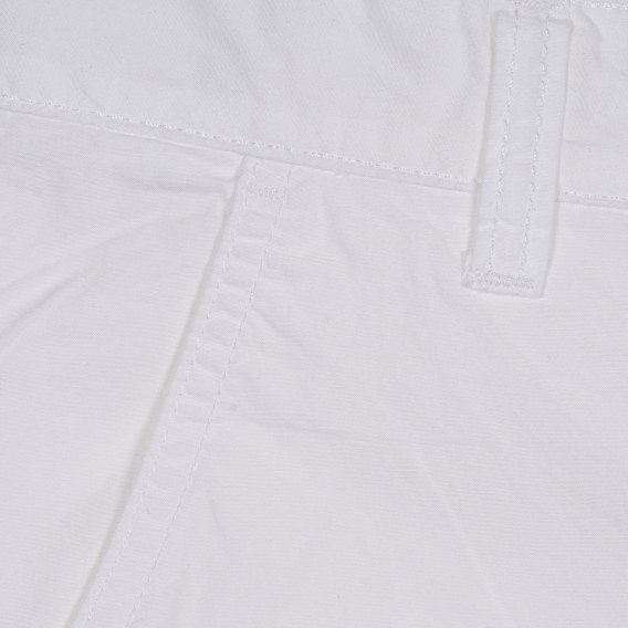 Памучен къс панталон с логото на бранда, бял Benetton 229047 3