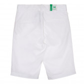 Памучен къс панталон с логото на бранда, бял Benetton 229048 4