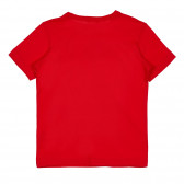 Памучна тениска с надпис на бранда за бебе, червена Benetton 229084 4