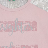Туника с дантела на раменете, розова Benetton 229174 2