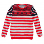 Пуловер с раирани цветни акценти, многоцветен Benetton 229185 