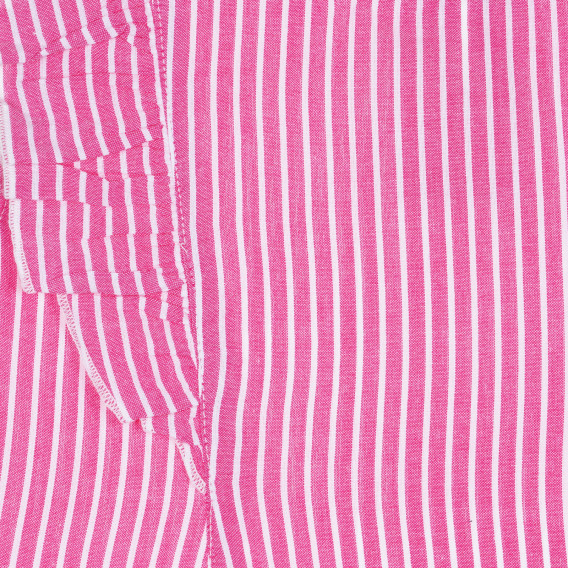 Памучна блуза без ръкави с къдрички в бяло-розово райе Benetton 229218 2