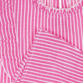 Памучна блуза без ръкави с къдрички в бяло-розово райе Benetton 229219 3