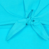 Памучна тениска с графичен принт и панделка за бебе, синя Benetton 229281 3