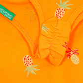 Памучен потник с къдрици за бебе, оранжев Benetton 229301 3