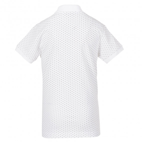 Памучна блуза с къс ръкав и яка с фигурален принт, бяла Benetton 229329 4
