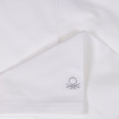 Памучен къс клин с бродирано лого на бранда, бял Benetton 229335 2