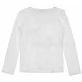Памучна блуза с дълъг ръкав, бяла Benetton 229355 4