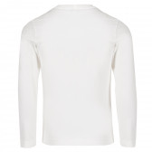 Памучна блуза с апликация, бяла Benetton 229370 4