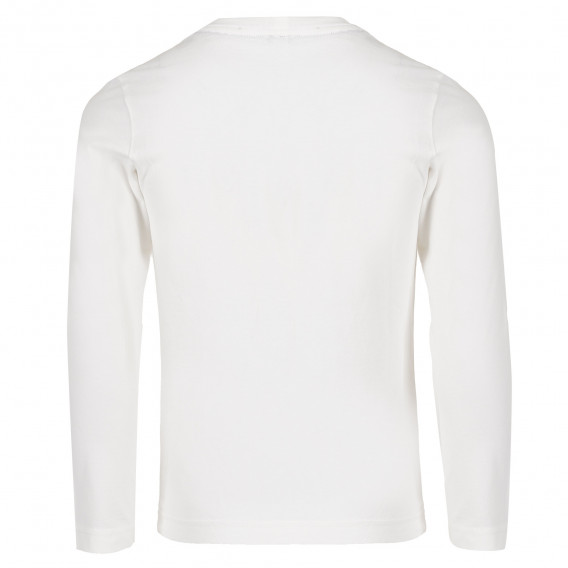 Памучна блуза с апликация, бяла Benetton 229370 4