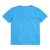 Памучна тениска с графичен принт, синя Benetton 229572 4