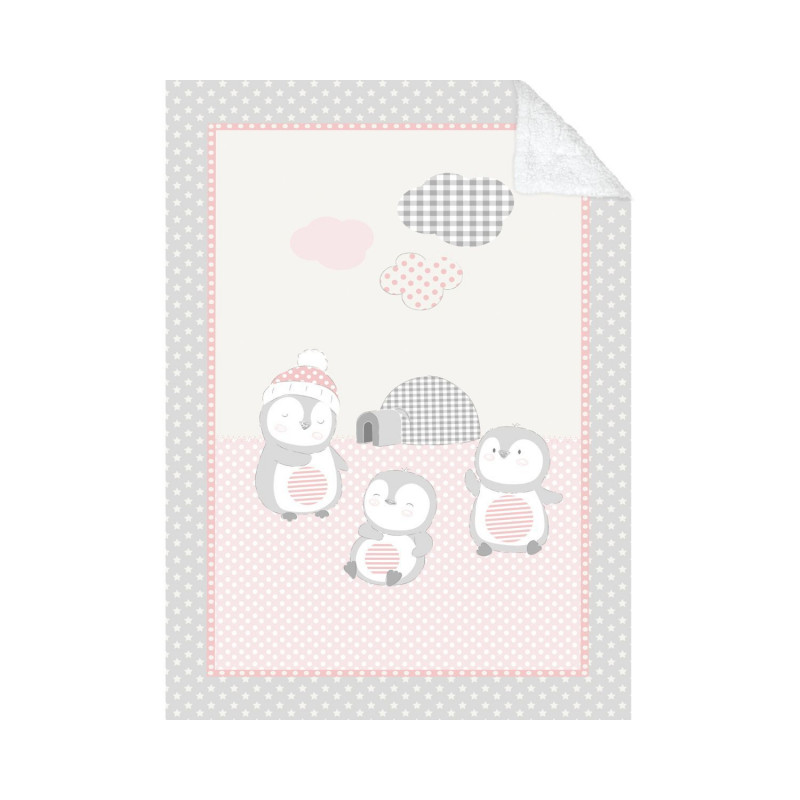 Меко бебешко одеяло с шерпа Pingui Family 80 х 110 см, розово  229718
