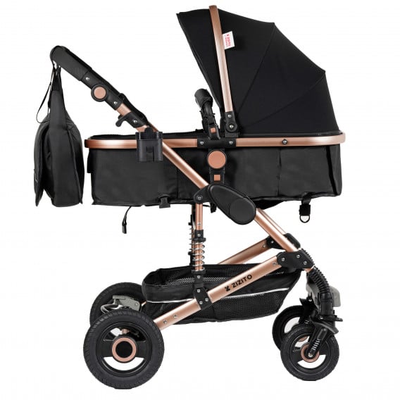 Комбинирана детска количка FONTANA 3 в 1 с швейцарска конструкция и дизайн, черна ZIZITO 229877 2