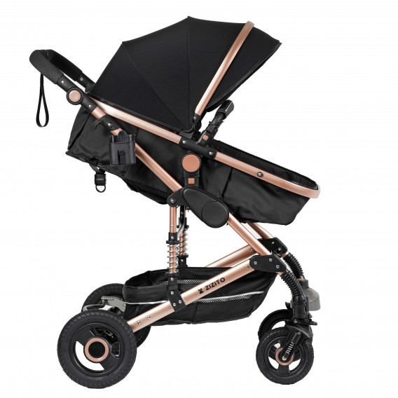 Комбинирана детска количка FONTANA 3 в 1 с швейцарска конструкция и дизайн, черна ZIZITO 229880 5
