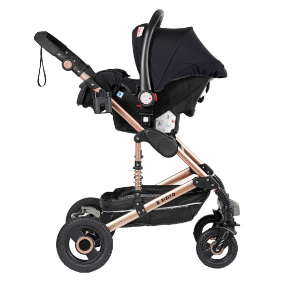 Комбинирана детска количка FONTANA 3 в 1 с швейцарска конструкция и дизайн, черна ZIZITO 229881 6