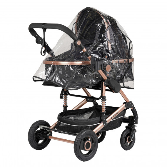 Комбинирана детска количка FONTANA 3 в 1 с швейцарска конструкция и дизайн, черна ZIZITO 229883 8