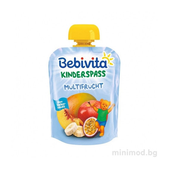 Плодова закуска мулти плод, 1+ години, пауч 90 гр. Bebivita 22993 