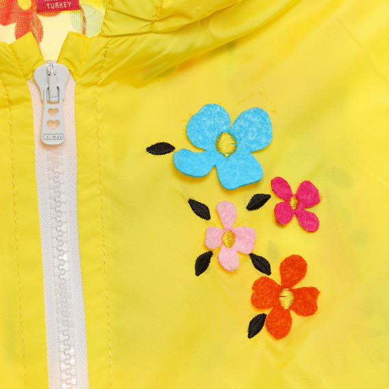 Яке с качулка и апликация на цветя, жълто Midimod 229974 2