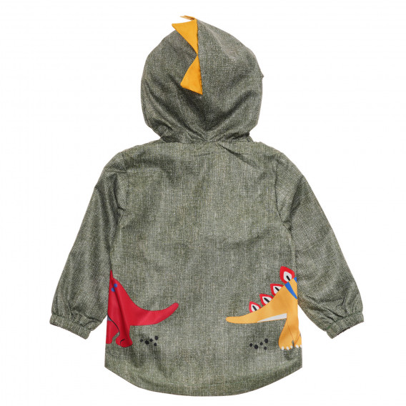 Яке с качулка и цип с щампа на динозаври за бебе, зелено Midimod 230072 4