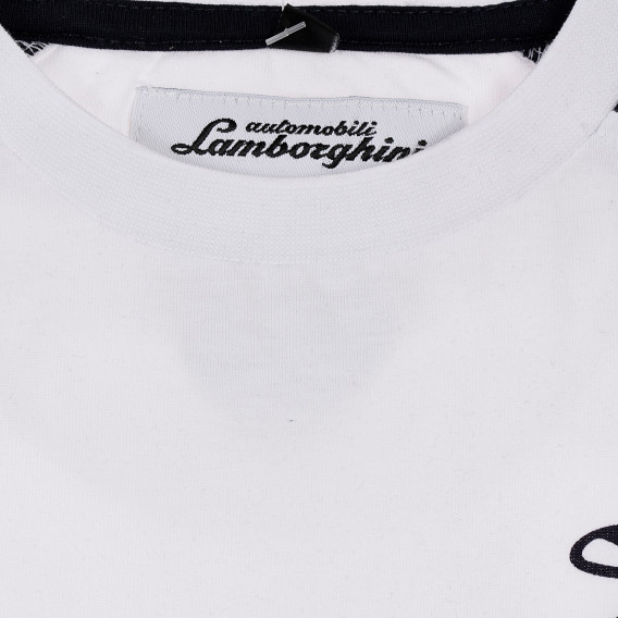 Памучна тениска с емблемата на марката и контрастни ръкави Lamborghini 230206 3